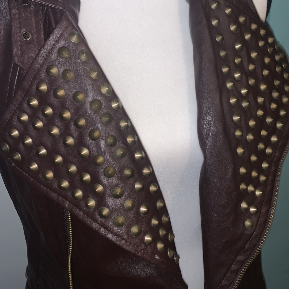 Maude Vinyl Studded Vest - Picture 2 of 6